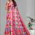 pink linen  digital print saree (multi)