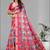 pink linen  digital print saree (multi)