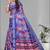 blue floral linen cotton digital print saree (purple)