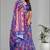blue floral linen cotton digital print saree (purple)