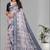 cream  linen  digital print saree (chicku)