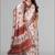 cream  linen  digital print saree (chicku)
