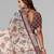 cream  linen  digital print saree (chicku)