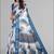 white  linen  digital print saree (white)