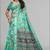 green  linen cotton digital print saree (green)