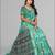 green  linen cotton digital print saree (green)