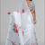 white  linen  digital print saree (white)
