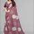 brown floral linen cotton digital print saree (brown)
