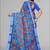 blue  linen  digital print saree (blue)
