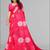 pink floral linen cotton digital print saree (pink)