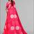 pink floral linen cotton digital print saree (pink)