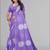 purple  linen  digital print saree (purple)