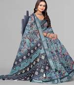 green green floral digital print 