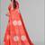 orange  linen  digital print saree (red)