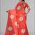 orange  linen  digital print saree (red)