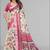 cream madhubani digital print saree (pink)