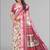 cream madhubani digital print saree (pink)
