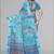 sky blue  linen cotton digital print saree (sky)