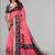 pink pink colour animal print digital saree