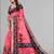 pink pink colour animal print digital saree