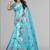 sky blue  linen cotton digital print saree (sky)