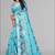 sky blue  linen cotton digital print saree (sky)