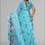 sky blue  linen cotton digital print saree (sky)