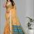 yellow floral linen cotton digital print saree (yellow)
