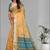 yellow floral linen cotton digital print saree (yellow)