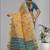 yellow floral linen cotton digital print saree (yellow)