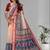 cream  madhubani linen  digital print saree (beige)