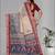 cream  madhubani linen  digital print saree (beige)