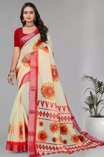 yellow sun flower digital  saree