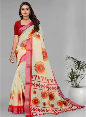 yellow sun flower digital  saree 2