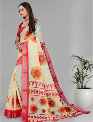 yellow sun flower digital  saree 3