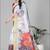 white peackock linen cotton digital print saree