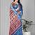 sky blue abstract digital print saree