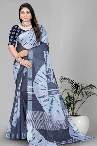 grey geomatrical print saree