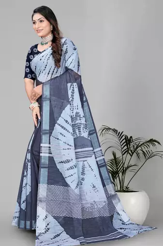 grey geomatrical print saree