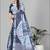 grey geomatrical print saree