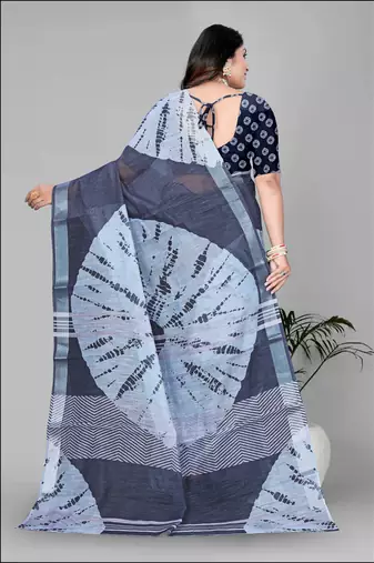 grey geomatrical print saree