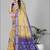 mustard warli design digital print saree