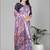 wine  linen cotton digital print saree