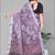 wine  linen cotton digital print saree