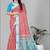 red flower digital print saree