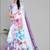 white flower digital print saree