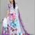 white flower digital print saree