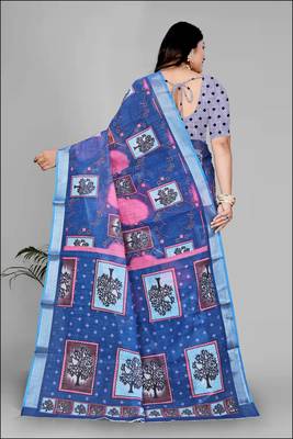 blue royal blue digital print saree 5