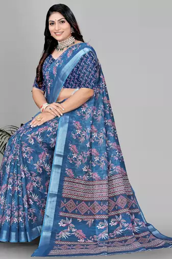 green warli design digital print saree