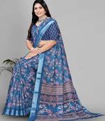 green warli design digital print saree